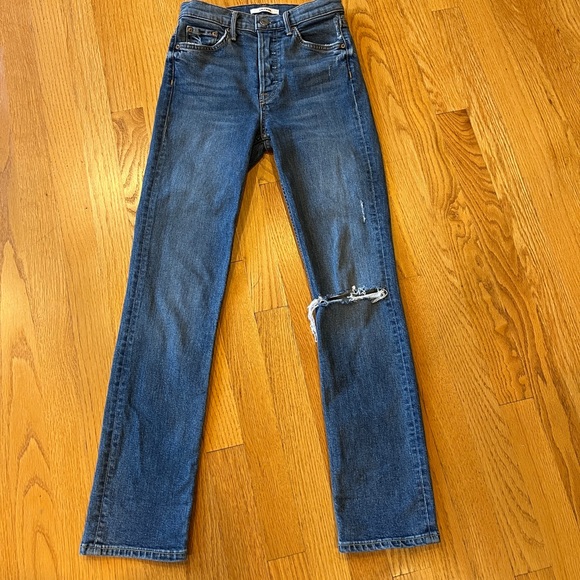 👖GRLFRND* REED High Rise Stretch Jeans SIZE 24 Sandblast blue Made in USA - Picture 5 of 15